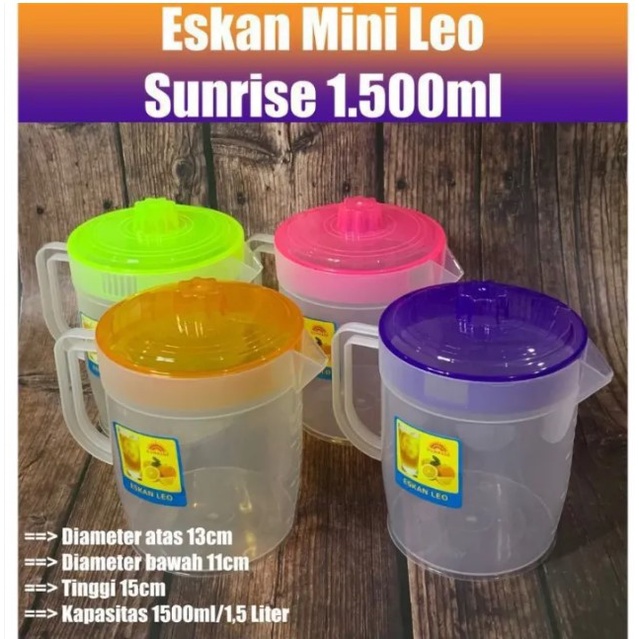 CERET PLASTIK TEKO MINI 1500 ML TEKO AIR MINUM CERET MINUMAN 1.5 LITER PITCHER PLASTIK
