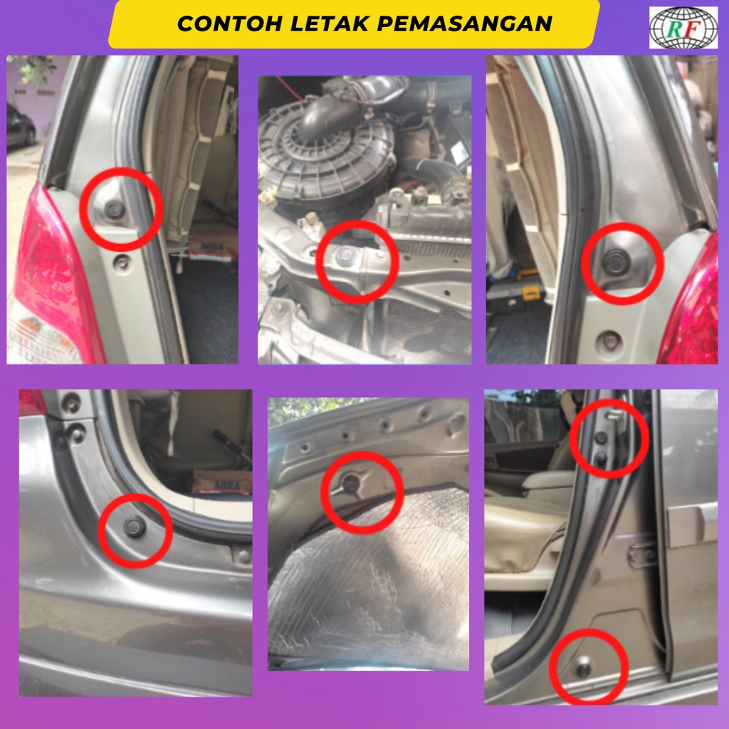 Pelindung Pintu Mobil Karet Pintu Mobil 24 Pcs atau 12 set peredam suara kejut pintu mobil