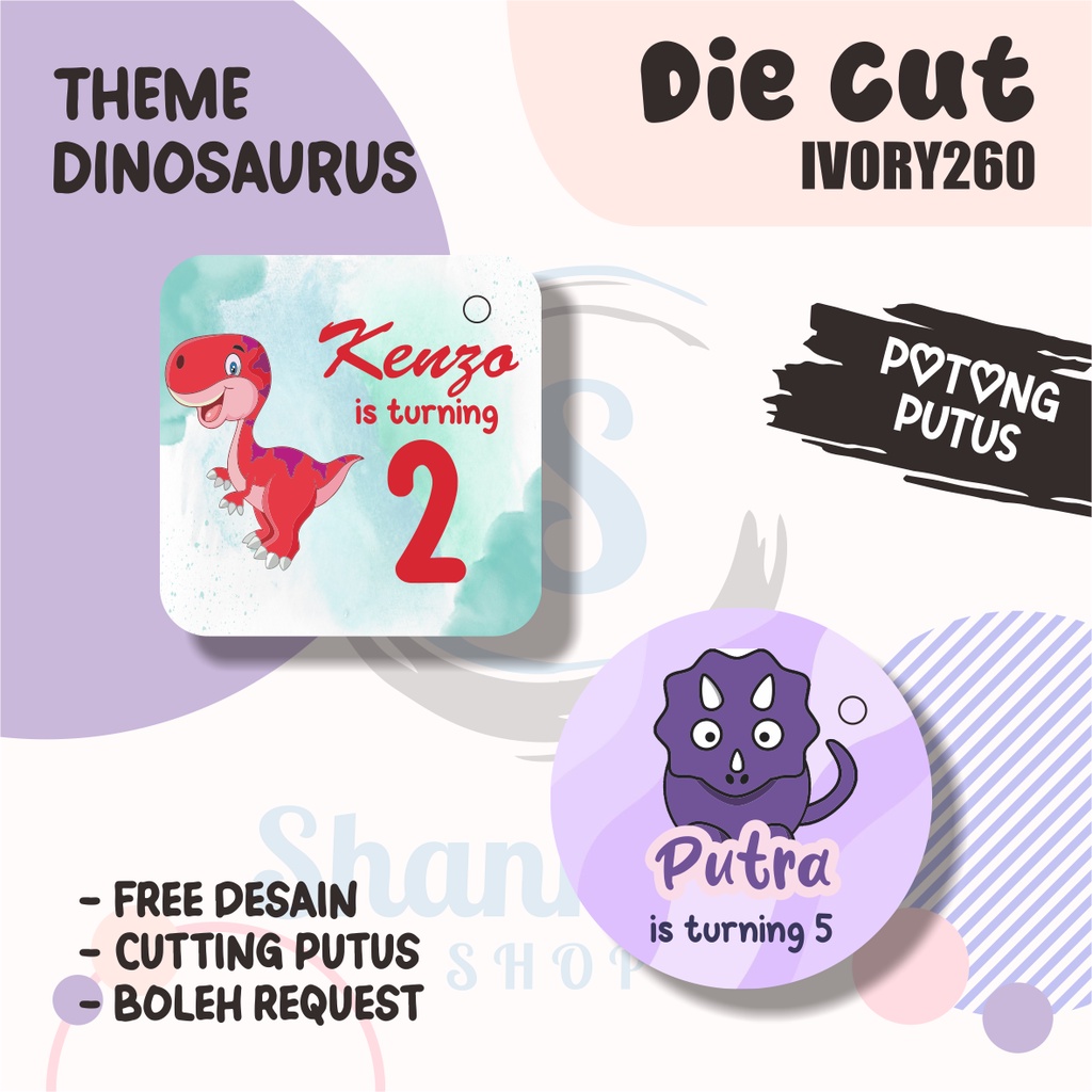 

Tag Bulat Kotak Ulang Tahun THEME DINOSAURUS /Tag Label Ulang Tahun / Hangtag Hampers Custom