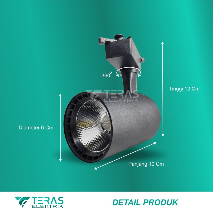 Lampu sorot rel track led light 15w Spotlight rel 15 Watt