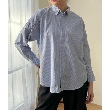 BEFAST - ZFS OOTD WANITA KEMEJA ZIVA / SHERIL STRIPE OVERSIZE SHIRT / Kemeja Stripe Wanita Keluaran Terbaru / Pakaian Wanita Kerja Casual / Outfit Wanita Hijab Style Trendy / HEM Lengan Panjang Formal / Fashion kekinian Remaja Wanita Terlaris