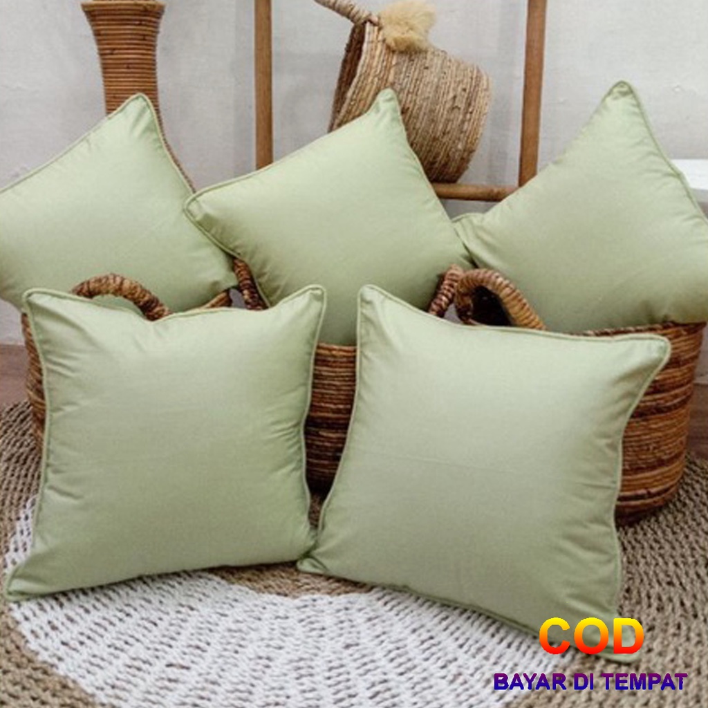 ✅COD Set Bantal Sofa Bed Kursi Minimalis 40x40 Isi 5 Pcs Dakron Hiasan Dekor Dekorasi Sofabed Ruang Tamu Perlengkapan Home Decor Interior Rumah Tangga Modern Terbaru Aneka Warna Polos