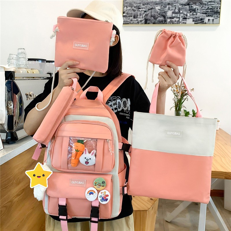 Tas Ransel Anak Perempuan sekolah import SD SMP SMA set 4 in 1 model CP