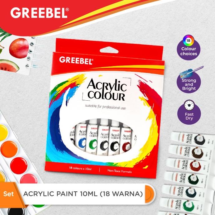 

HOT SALE GREEBEL Cat Akrilik / Acrylic Colour / Acrylic Paint 10ml (18pcs/box)