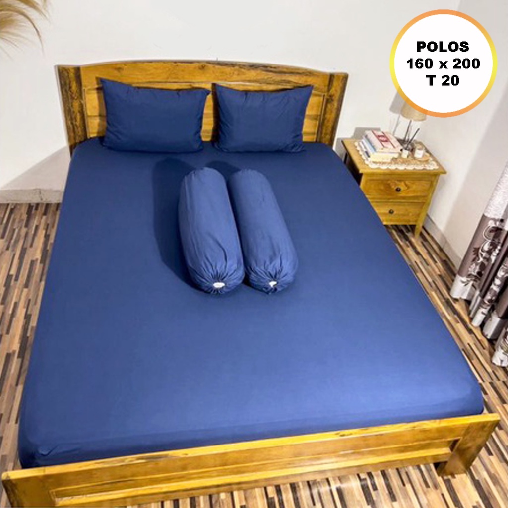 [✅COD] Set Sprei Seprei Polos 160x200 Dan 4 Sarung Bantal Guling Homemade Katun Embos Dekorasi Kamar Perlengkapan Rumah Murah