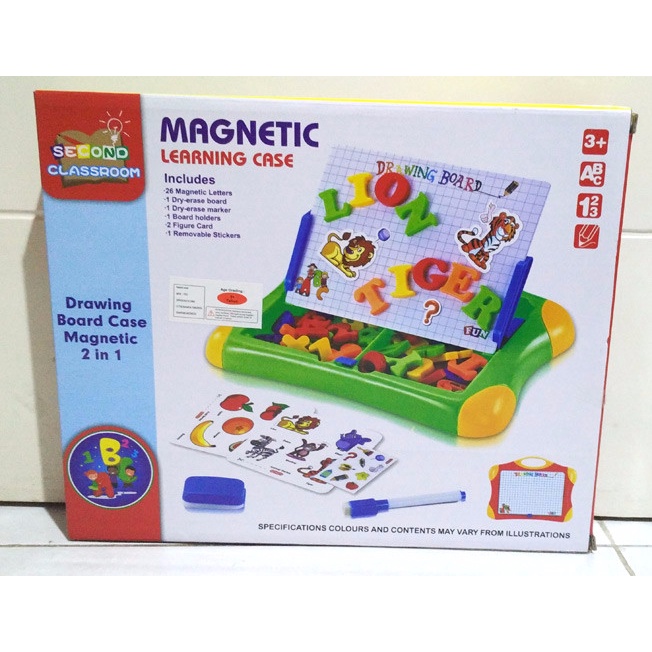 Mainan Edukasi Magnetic Learning Case Drawing Board 2 in 1 / papan tulis