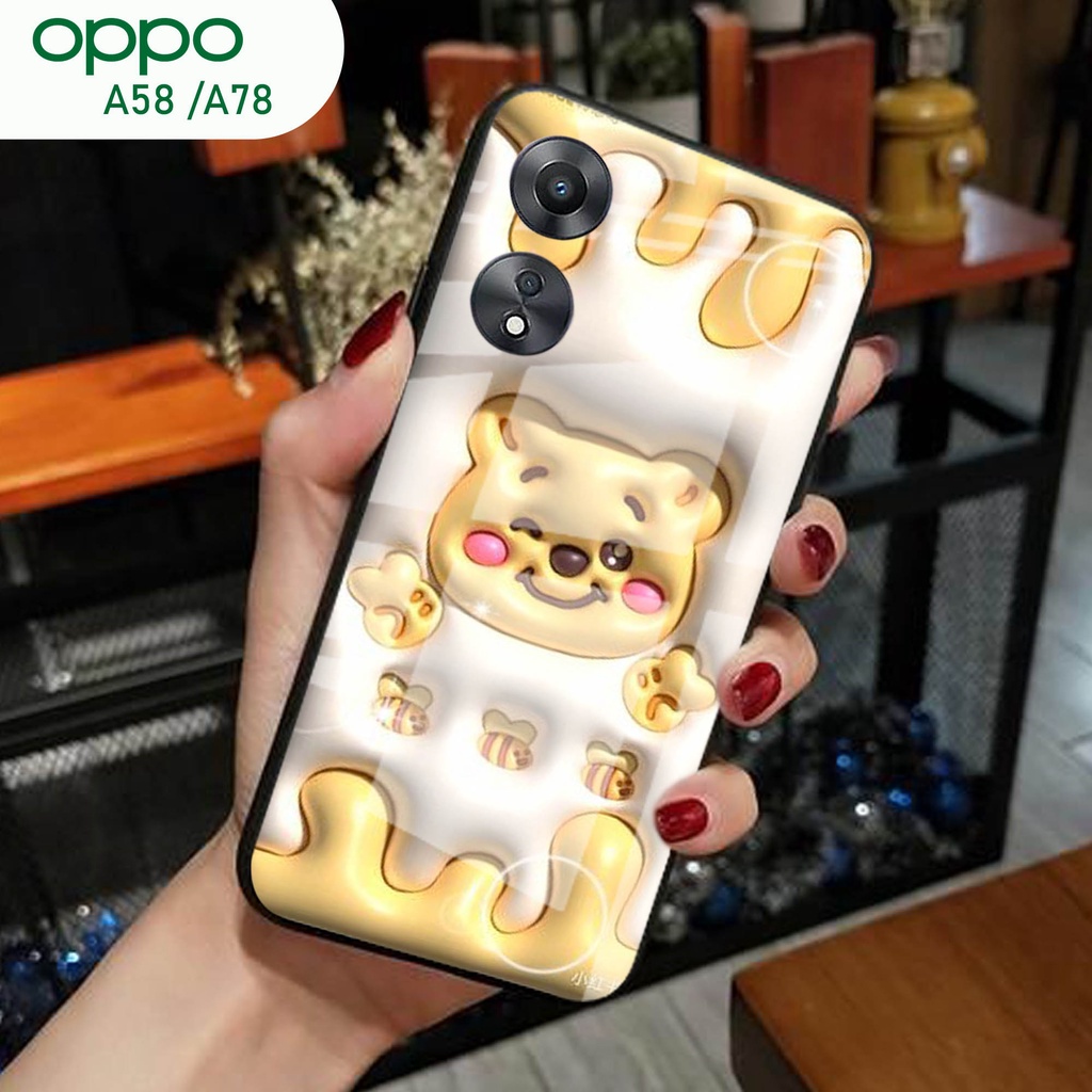 (S148) Case  Glass OPPO A58 A78 - casing Terbaru handphone - OPPO A58 A78  - pelindung handphone - O