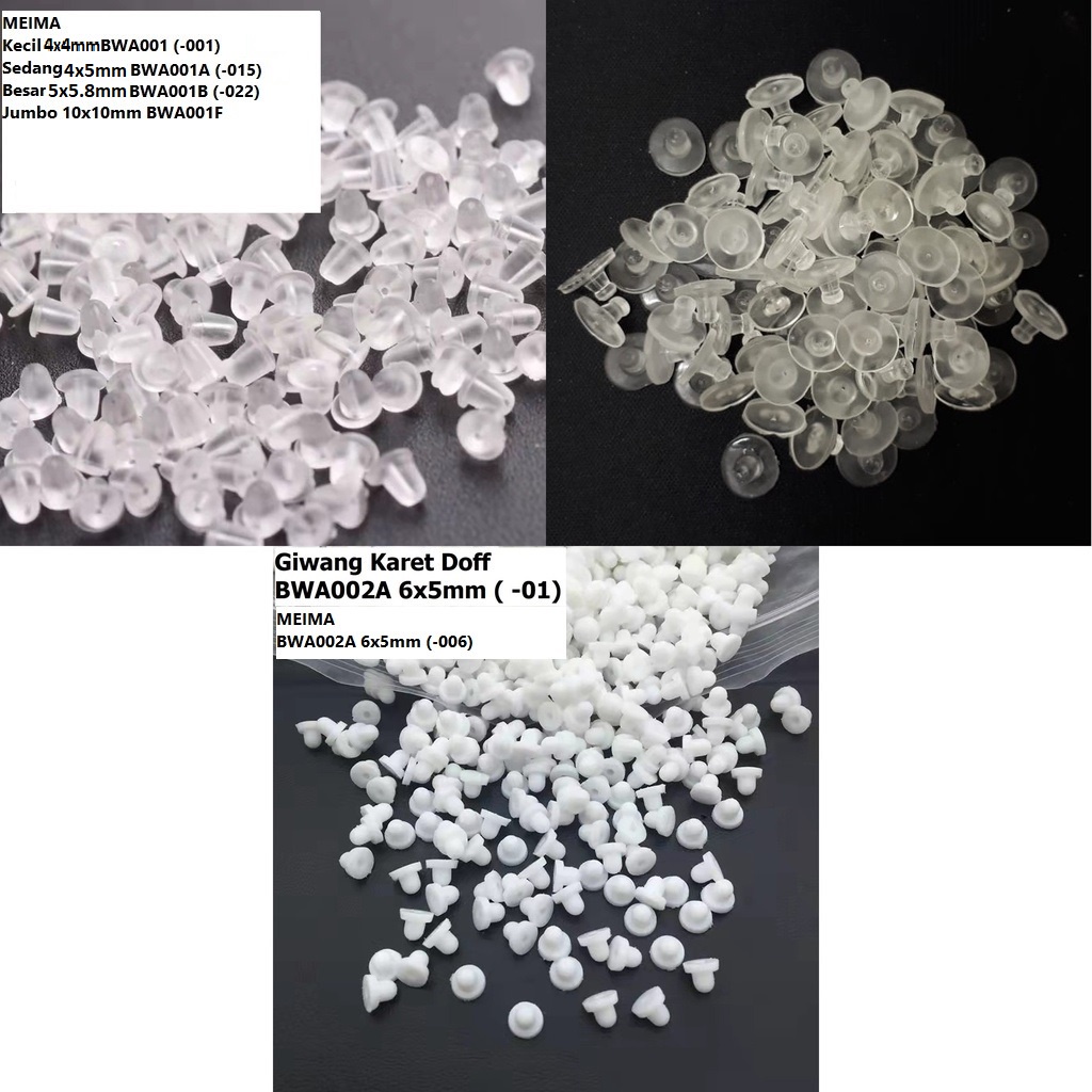 Pantat Giwang / Karet Penutup Anting Uk 5 - 10mm/ Harga/10-1000Pc