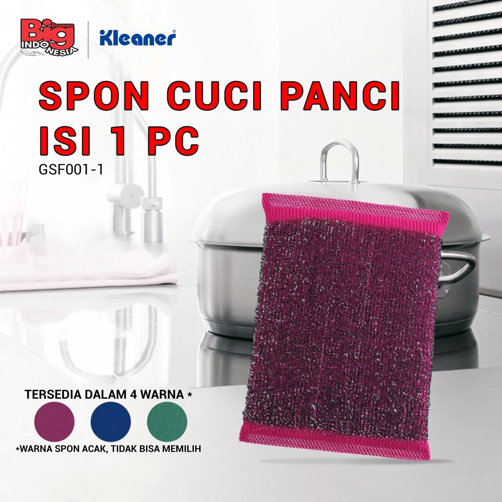 Sabut Cuci Panci 1 Pc Bertekstur Sponge Spons Cuci Piring Serbaguna Kleaner GSF001