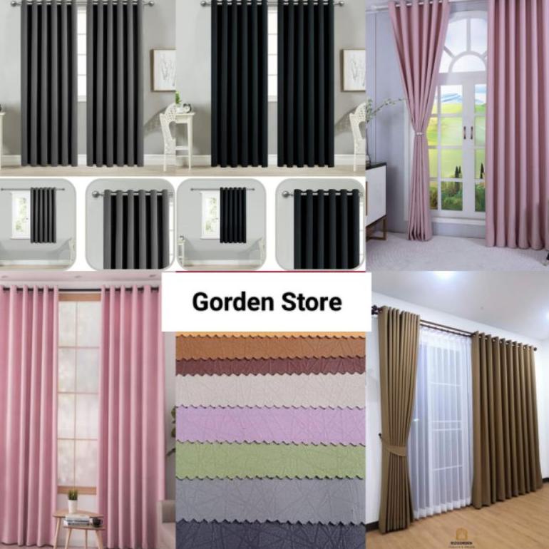 PALING LARIS GORDEN MINIMALIS & JENDELA GORDEN BLACKOUT POLOS PREMIUM SERAT SAFRON