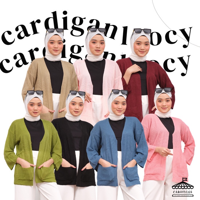 Promo Ramadhan 2023 - CARDIGAN RAJUT LOOCY OUTER FASHION OUTWEAR CARDY CARDI WANITA CEWEK - Ungu Lil