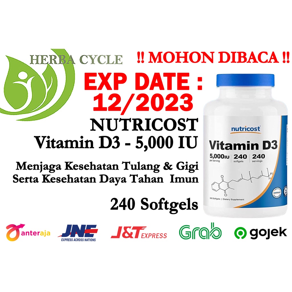 Nutricost Vitamin D3 5000 IU 240 Softgels Nutricost D3 Vit D3 5000 ORI USA