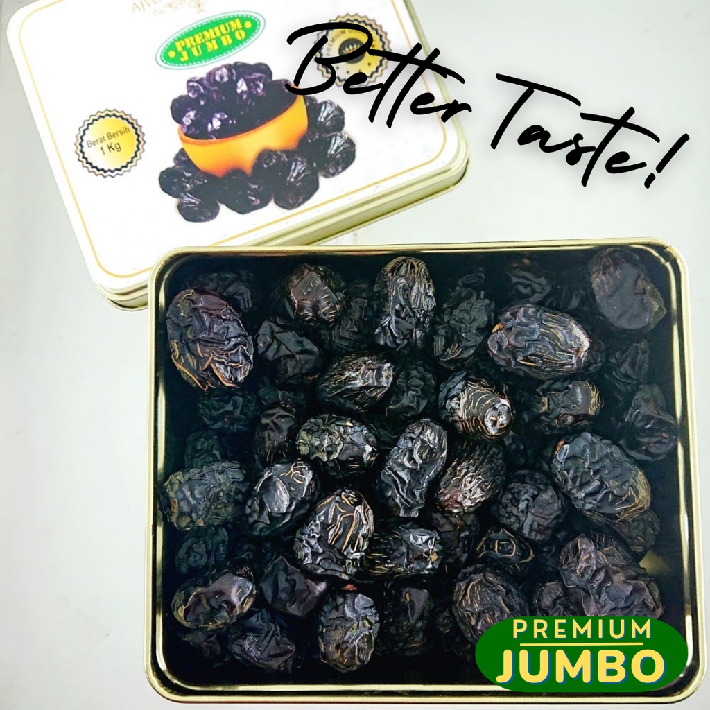 

Kurma Ajwa JUMBO Kaleng 1 Kg | Ajwa Premium Al Madina