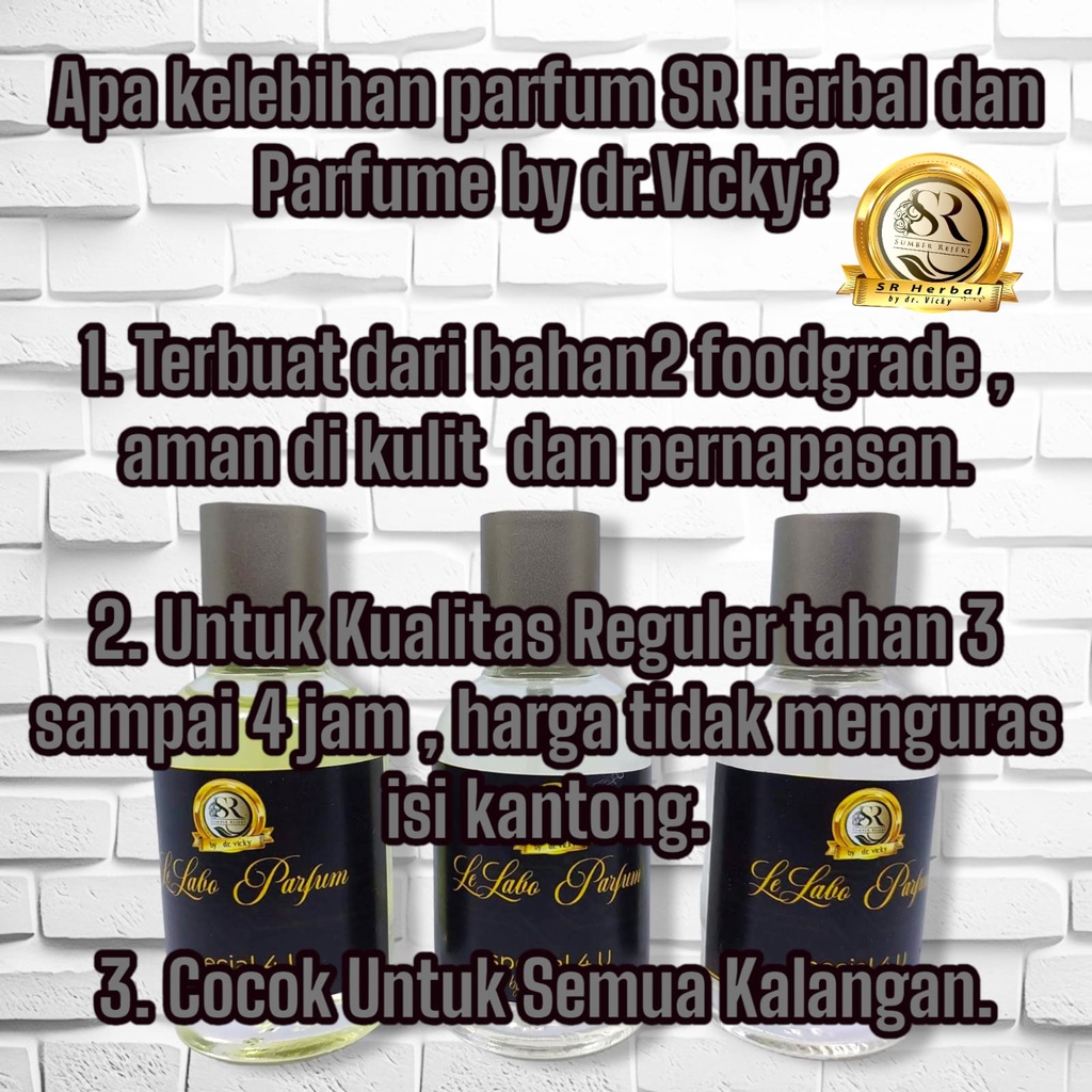 Parfum Pria Kemasan Botol Spray Ukuran 30 ml SR Herbal Dan Parfume by dr.Vicky Kualitas Reguler