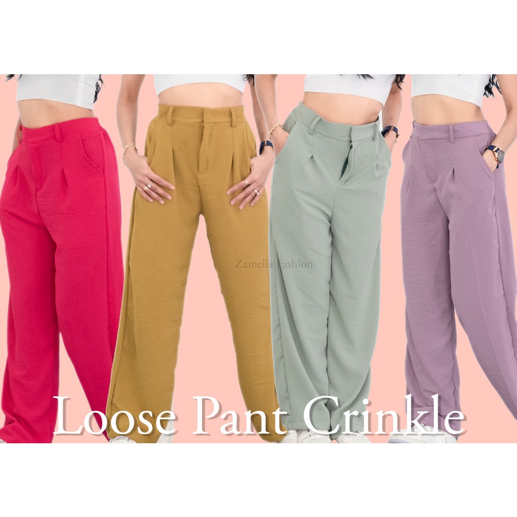 [ KULOT ] Zameela Celana kulot highwaist Zipper Loose Pants Kulot collection kulot wanita kekinian premium