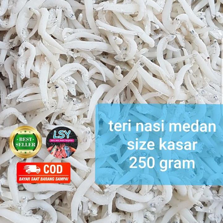 

✨MEN SALE✨ ikan asin Teri nasi medan super /tn putih/ size jumbo 250gr gas !!