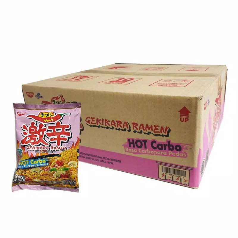 

Mie Ramen Nissin Carobnara Hot / Mie Ramen Exstra Pedas 120gr /1 karton /30 pcs
