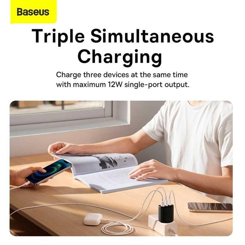 Baseus Compact Charger USB 3 Port 17 W - CCXJ020101 - Black