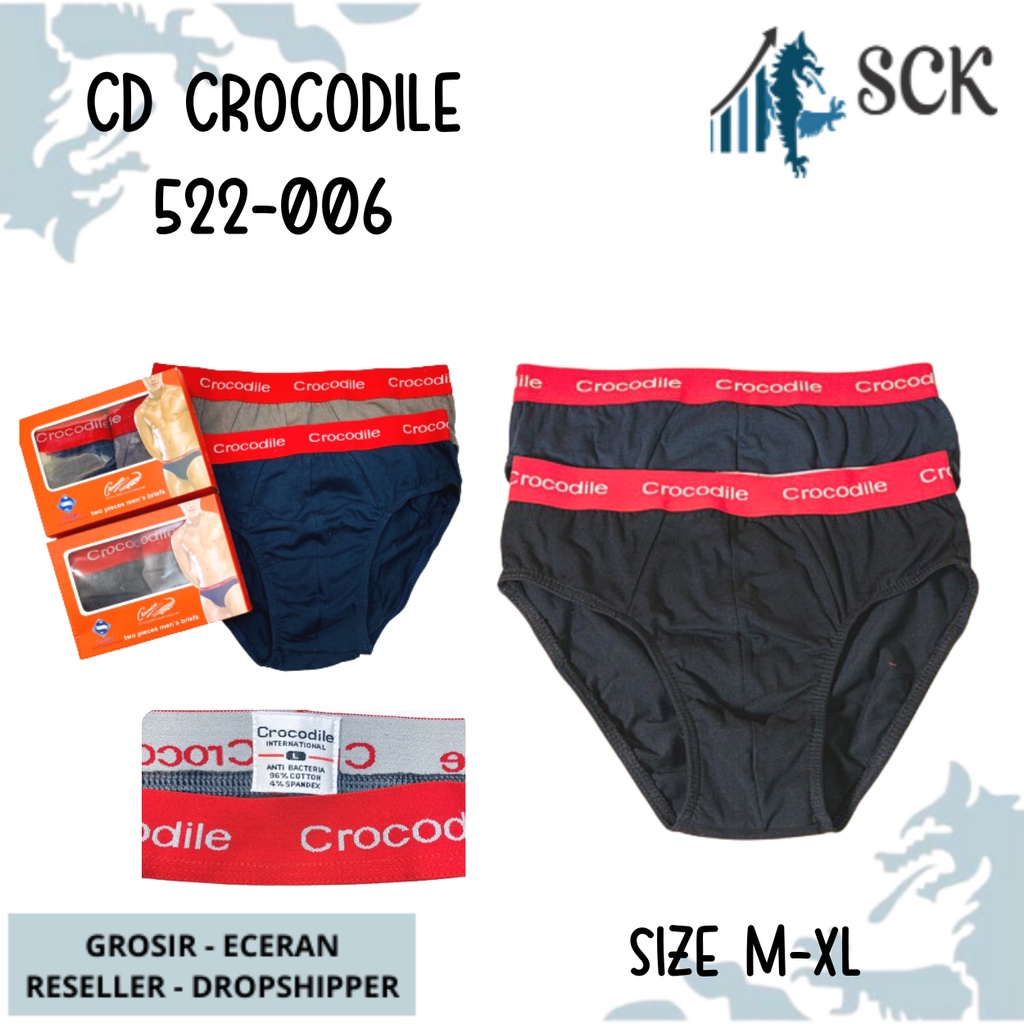 [ISI 2] CD Pria CROCODILE 522-006 Sport Brief Man Anti Bacteria Aneka Warna - sckmenwear GROSIR