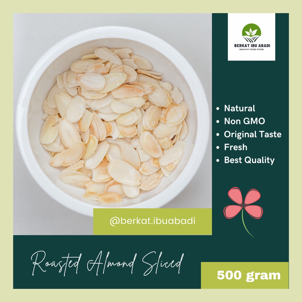 

Kacang Almond Iris Panggang 500gr / Roasted Almond Slice 500gr