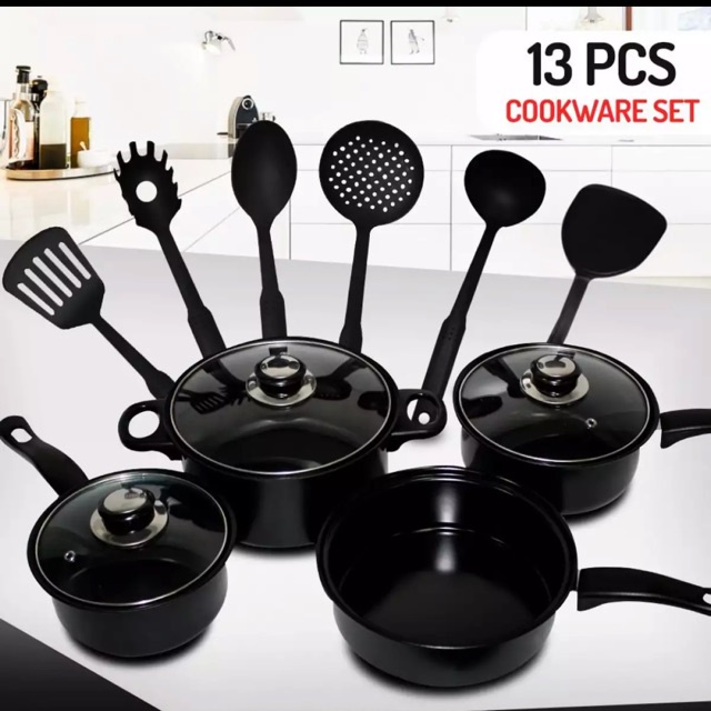 PANCI COOKWARE 13 PCS ROYAL MARK PANCI HITAM - PANCI DAPUR SERBAGUNA - COOKWARE SET KUALITAS BAGUS BERGARANSI