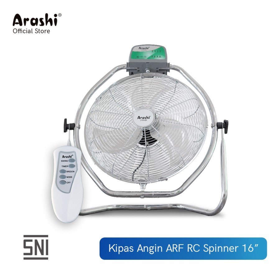 Arashi Kipas Angin Besi 2in1 Lantai  Dinding Spinner ARF 16 RC 16&quot; In  Free Remote