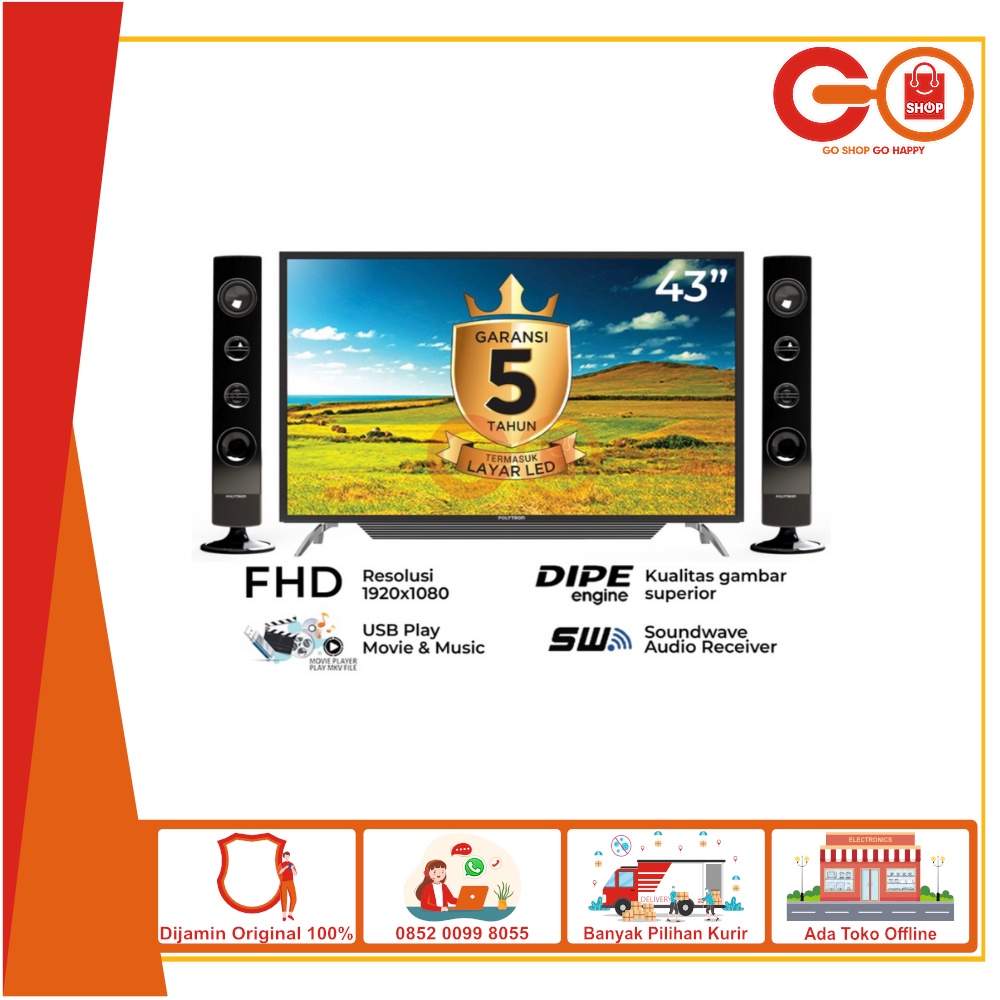 Polytron Digital TV Cinemax Soundbar 43″ – PLD 43BV1558 PLD 43BV1558