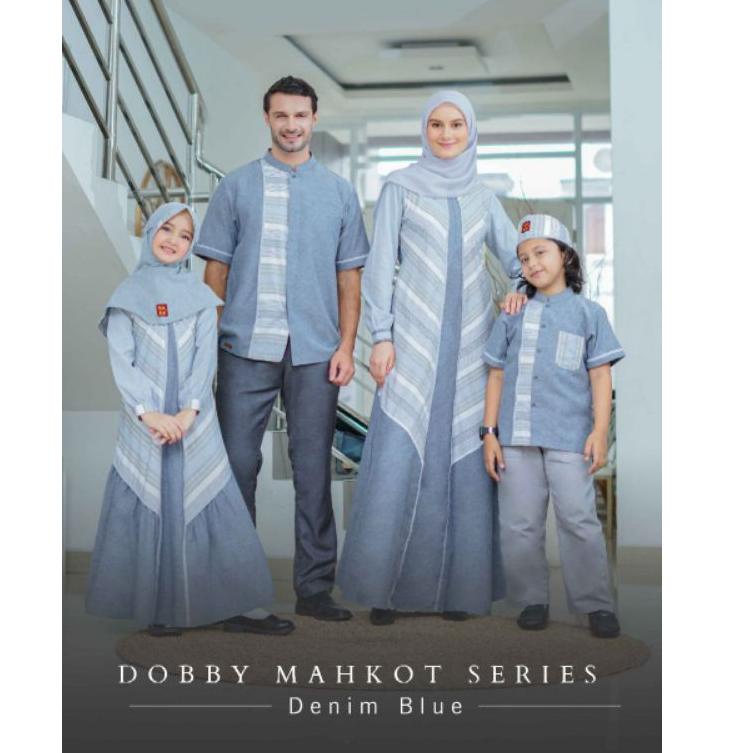 [ART. 87] TERBARU SARIMBIT KELUARGA LEBARAN 2023 DOBBY MAHKOT SERIES DENIM BLUE By KEKE ORlGINAL