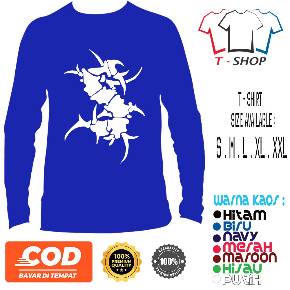 Kaos Band Sepultura Lengan Panjang Baju Musik Keren