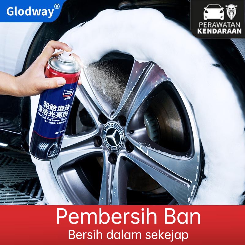 Glodway Semir Ban/Pengilap Ban Foam/Semir Ban Motor/Pembersih Ban Mobil dan Motor/Perawatan Ban Retak/Tire Polish