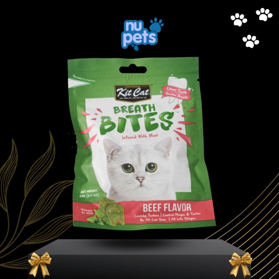 Kit Cat Breath Bites 60 gr Snack / Cemilan Pembersih Gigi Kucing