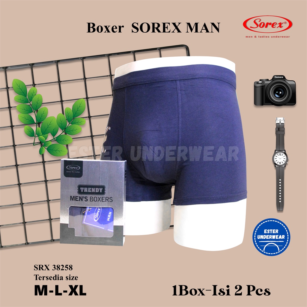 Celana Boxer Pria Sorex Srx 38258 Isi 2 Pcs/Pack