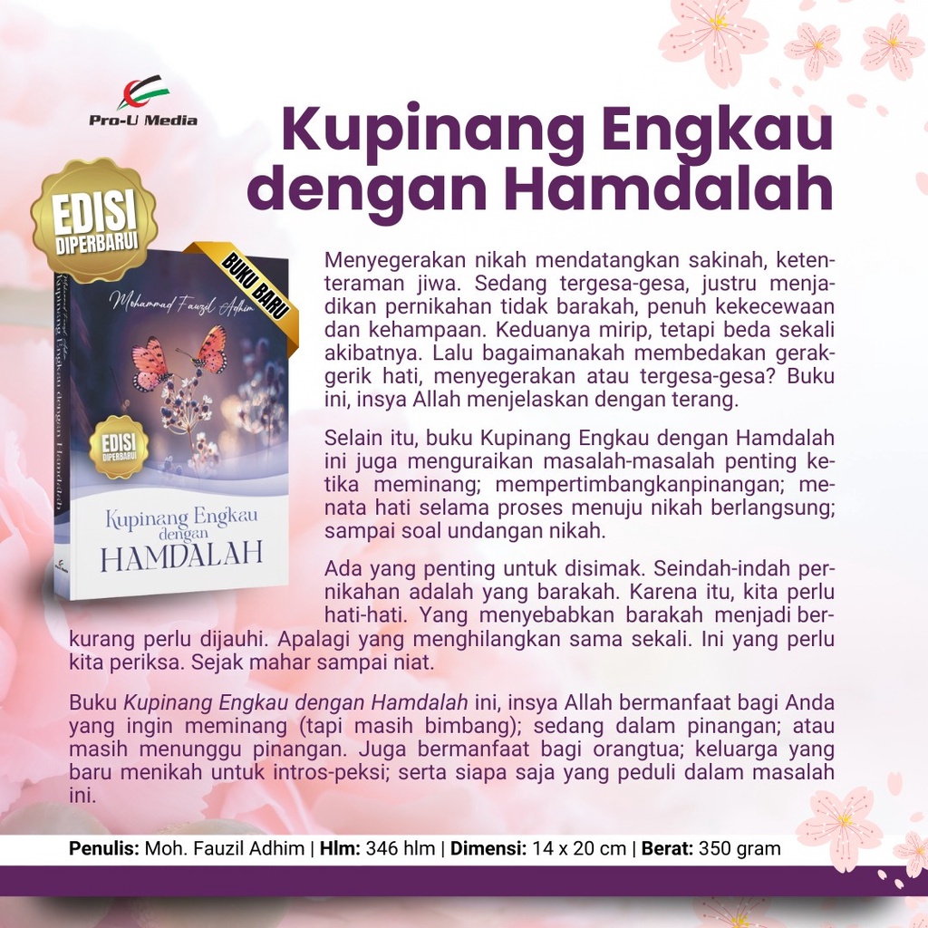 Buku Kupinang Engkau dengan Hamdalah - Mohammad Fauzil Adhim - Pro U Media