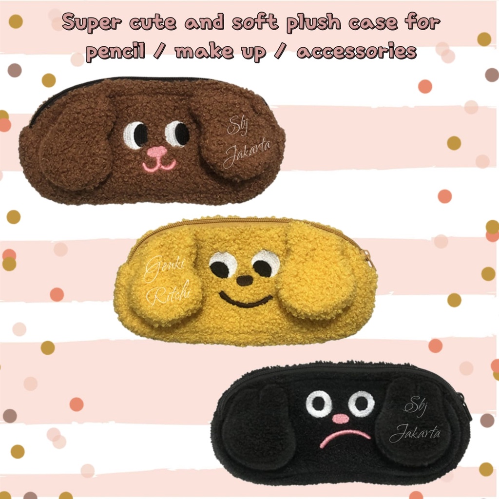 TEMPAT PENSIL POODLE SOFT &amp; PLUSH KOTAK PENSIL DOMPET MULTI FUNGSI