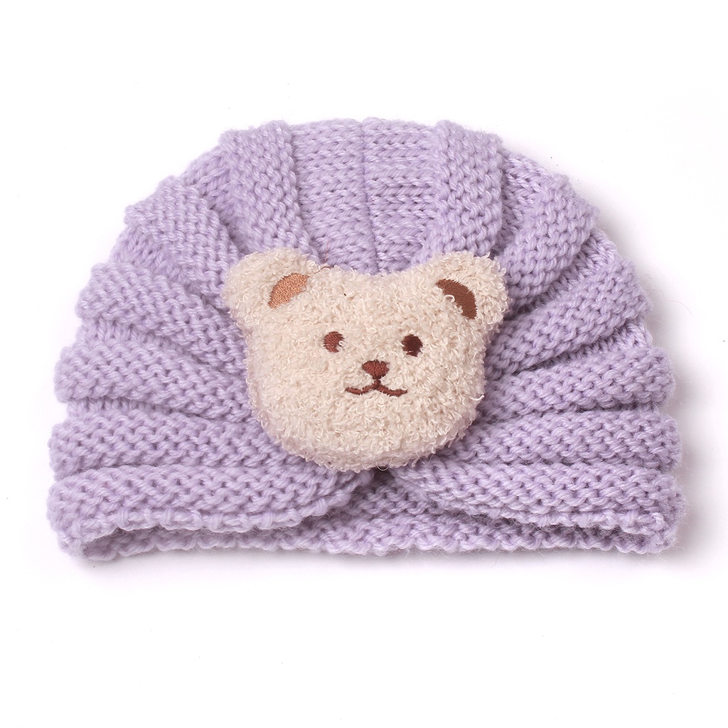 Topi Turban Wol Beruang Anak Bayi Import Umur 0-2 tahun