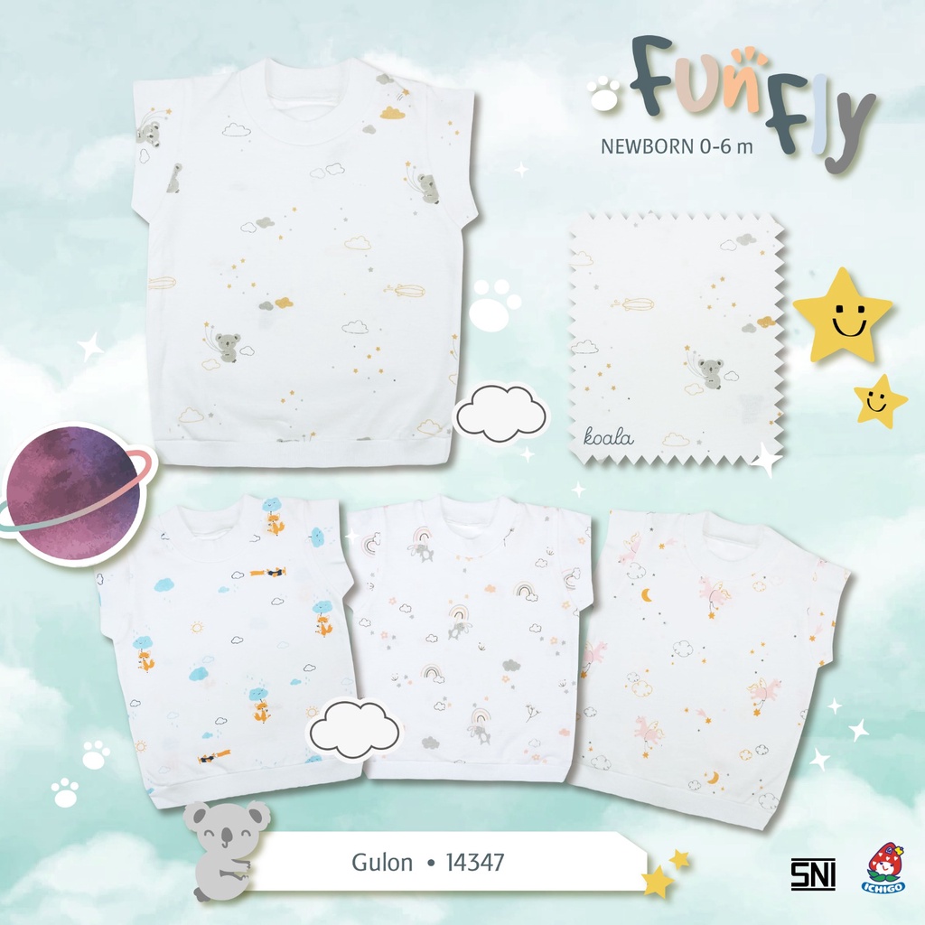 Ichigo Stelan Pendek Oblong Putih Fun Fly (3 Pcs) IC-SPOBP/3