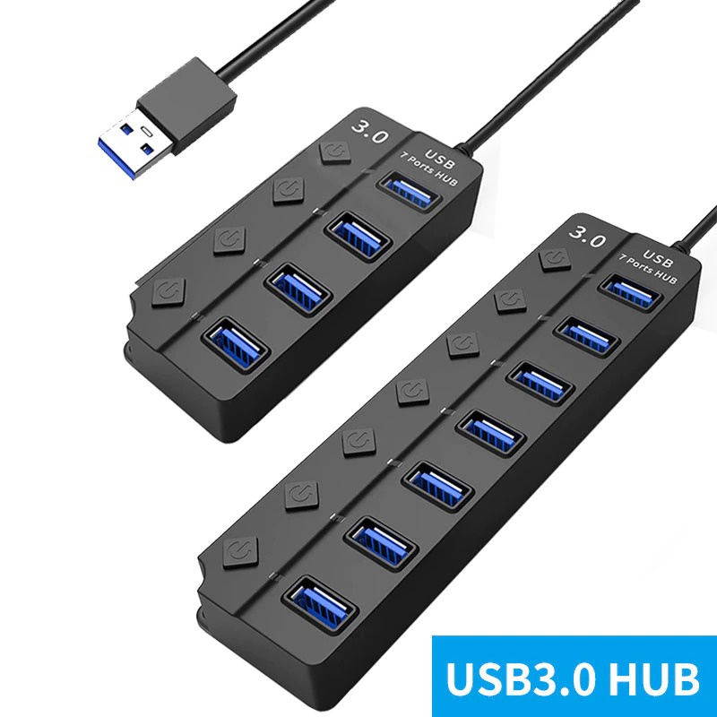 USB Hub High Speed Extender USB 3.0 With Switch - OY445 - Black