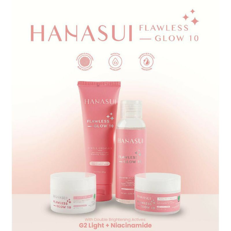 HANASUI Flawless Glow 10 Series|Cleanser|Day Cream|Night Cream|Essence