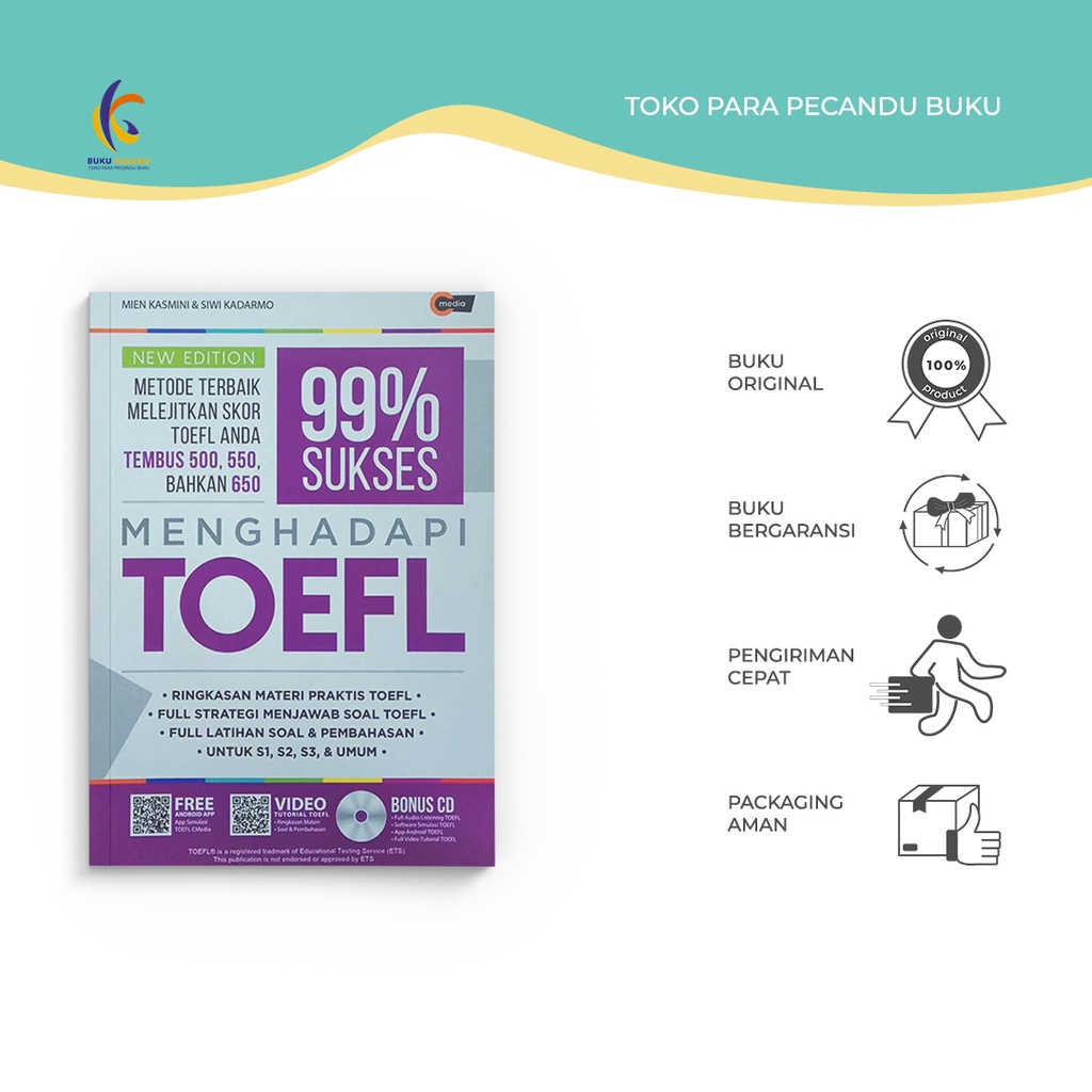Buku Pelajaran - New Edition 99% Sukses Menghadapi TOEFL + CD | Cmedia - Bukukaluku