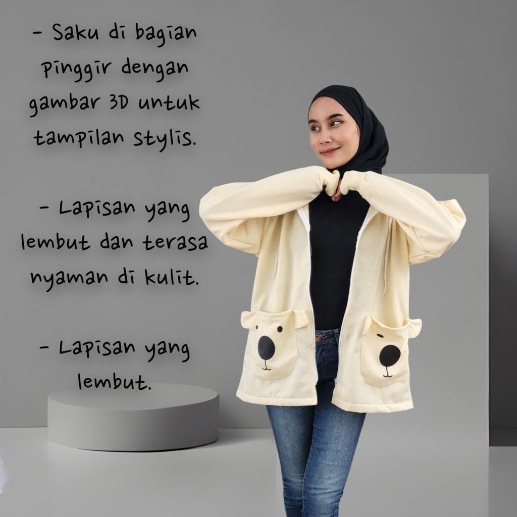 JAKET KARAKTER LUCU KOALA ZIPPER // OUTER WANITA ONESIZE