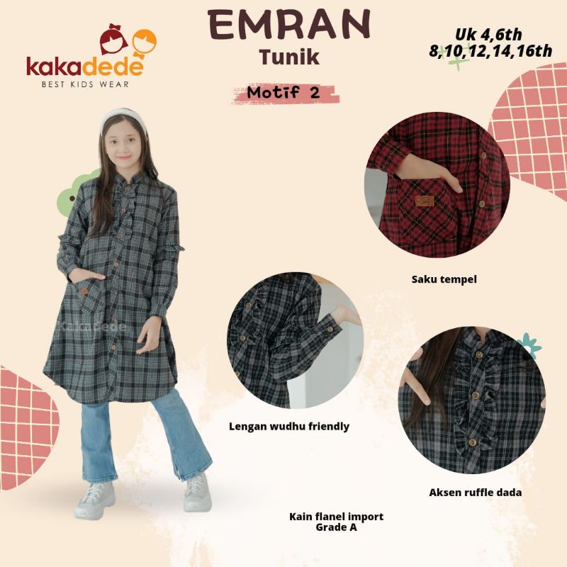 KAKADEDE TUNIK EMRAN /tunik anak/ tunik flanel/ tunik
