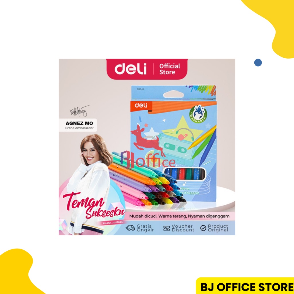 

Spidol Felt Pen Deli x Agnez Mo C160-12 24 Warna