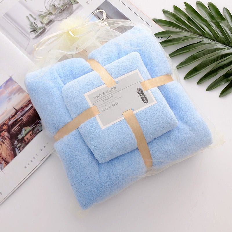 Handuk Set 2IN1 Handuk Mandi Dan Cotton Towel Lembut Kualitas Import