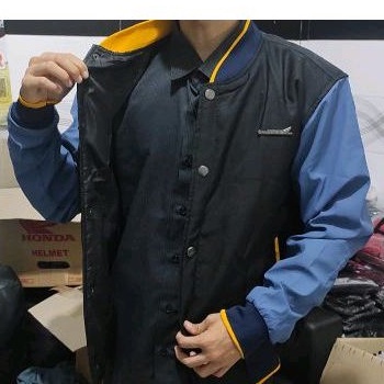 Jaket motor Honda lengan biru original AHM