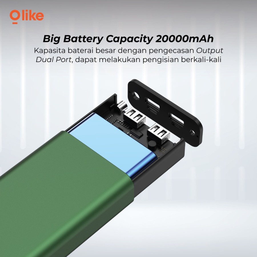 Power BANK 20000mAh OLIKE P4 Dual Input &amp; Output LED Indikator Display