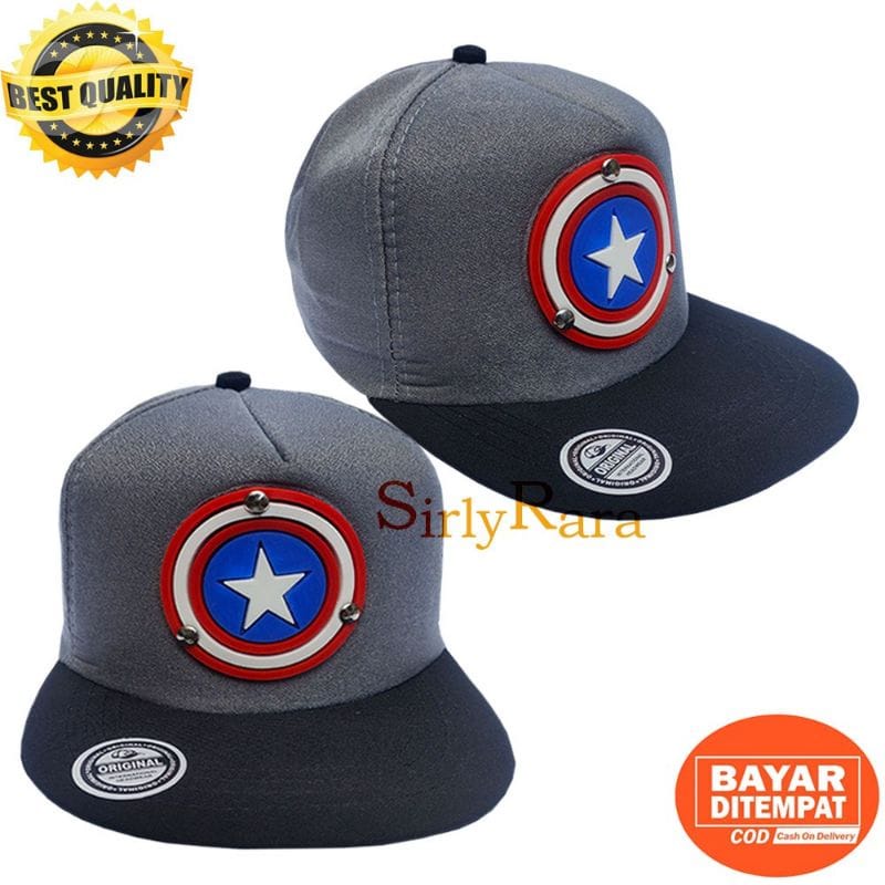 Topi Snapback Anak Laki Laki Logo CAPTAIN AMERIKA bisa bayar di tempat