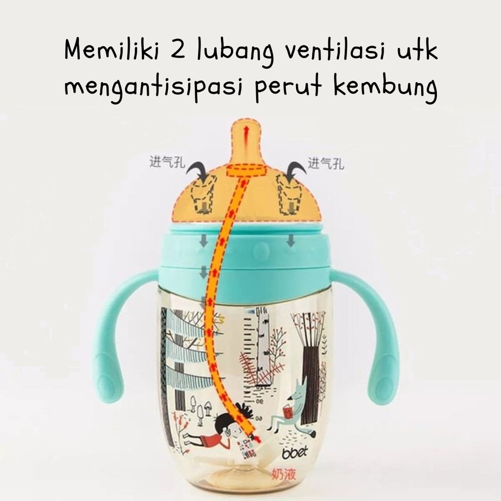 Botol Susu BBET/ Bahan PPSU / 160ml &amp; 300ml / Super Wide Neck / Botol Susu Leher Lebar  Bbet Super Wide Neck Feeding Bottle / Botol Susu PPSU Leher Lebar