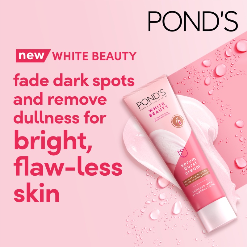 Ponds Bright Beauty Serum Burst Cream 40G with Hyaluronic Acid, Niacinamide, Gluta BoostC