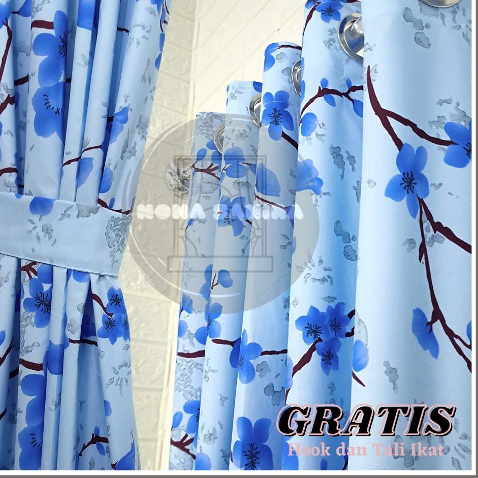 (♥C6369]  Gorden Sakura Jendela Pintu Minimalis Tirai Model Smokering Murah