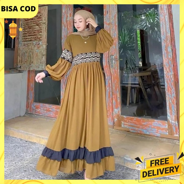 Baju Dress Jumbo Bju Remaja Model Terbaru Wanita Muslimah Dres Syari Casual Pesta Baju Dewasa Gsmis 